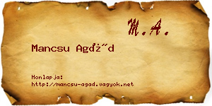 Mancsu Agád névjegykártya
